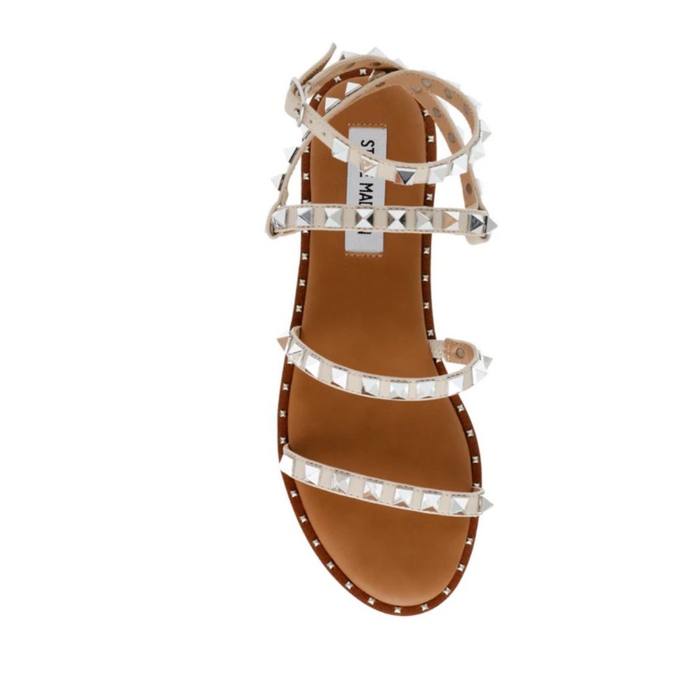 STEVE MADDEN Studded Leather Flat Sandals
